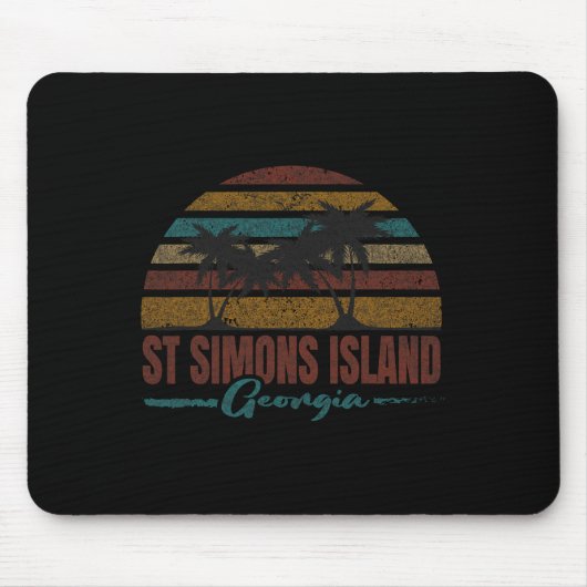 Beach Coastal City Vacation Souvenir St Simons Isl Mousepad (Vorne)