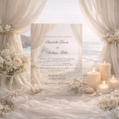 Beach coastal elegant wedding einladung