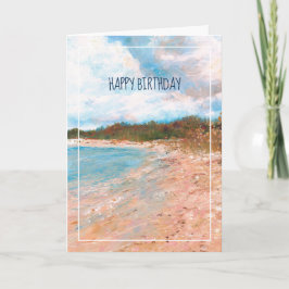 Beach Coastal Michigan Shoreline Happy Birthday Karte
