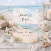 Beach coastal modern wedding save the date