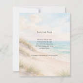 Beach coastal modern wedding Save the Date card (Rückseite)