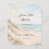 Beach coastal modern wedding Save the Date card (Vorne/Hinten)