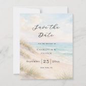 Beach coastal modern wedding Save the Date card (Vorderseite)