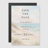 Beach coastal modern wedding Save the Date magnet (Vorne/Hinten)
