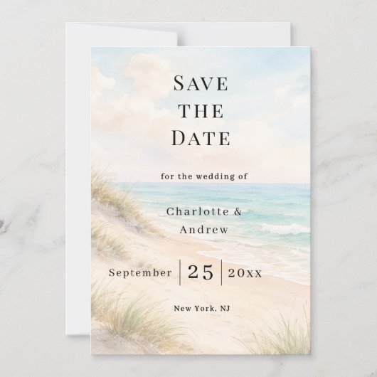 Beach coastal modern wedding Save the Date magnet (Vorderseite)