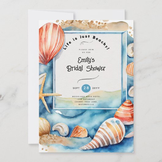 Beach Coastal Ocean BABYSHOWER GEBURTSTAG WEDD Einladung (Vorderseite)