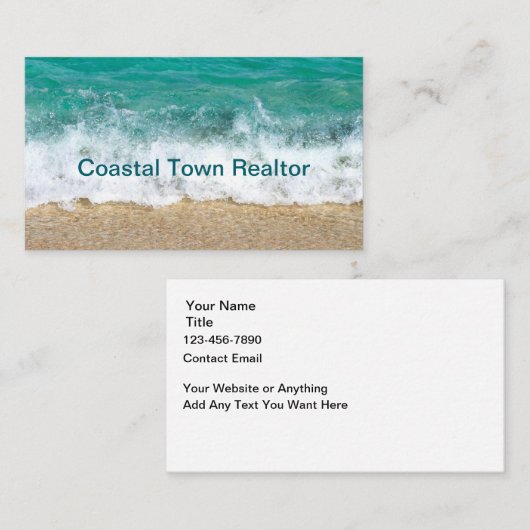 Beach Coastal Realtor Theme Business Cards Visitenkarte (Vorne/Hinten)