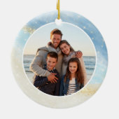 Beach Coastal Sea Turtle Seen und Grüße Foto Keramik Ornament (Hinten)