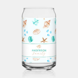 Beach Coastal Seashells Family Name Custom Dosenglas