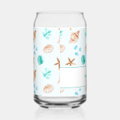 Beach Coastal Seashells Family Name Custom Dosenglas (Rechts)