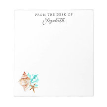 Beach Coastal Seashells Tropical From the Desk Of