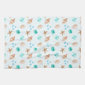 Beach Coastal Seashells Tropical Ocean Geschirrtuch (Horizontal)
