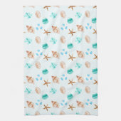 Beach Coastal Seashells Tropical Ocean Geschirrtuch (Vertikal)