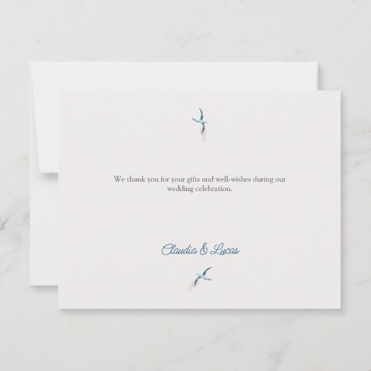 Beach Coastal Wedding Danke Karte (Rückseite)