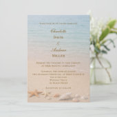 Beach coastal wedding einladung (Stehend Vorderseite)