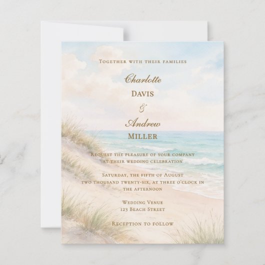 Beach coastal wedding invitation (Vorderseite)
