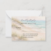 Beach coastal wedding response RSVP Mitteilungskarte (Vorderseite)