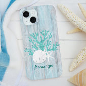 Beach Coastal Wood Aqua Glitzer Custom Case-Mate iPhone Hülle