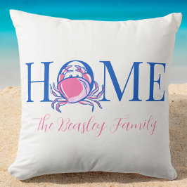 Beach Coastal Zuhause Crab Familienname Kissen