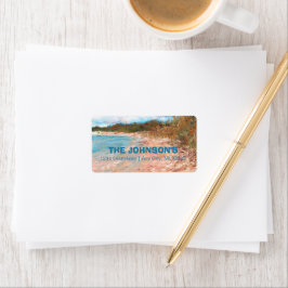 Beach Coastan Michigan Shoreline Custom Label Adressaufkleber
