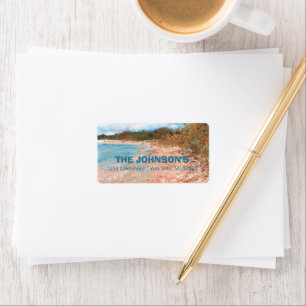 Beach Coastan Michigan Shoreline Custom Label Adressaufkleber