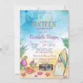 Beach Cocktail Fruits Summer Sweet 16 Party Einladung (Vorderseite)