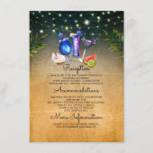 Beach Cocktails Hochzeiten Information Guest Begleitkarte (Vorderseite)