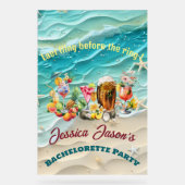 Beach Cocktails Tropische Früchte Junggeselinnen-A Acrylschild (Vorderseite)