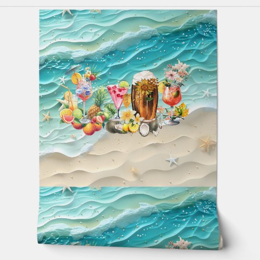 Beach Cocktails Tropische Früchte Junggeselinnen-A Tapete (Abrollen)