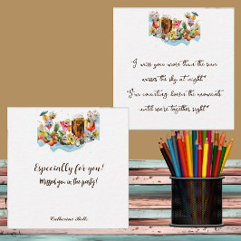 Beach Cocktails Tropisches Obst Party Vermisst Mitteilungskarte