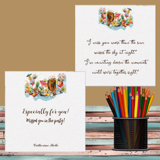 Beach Cocktails Tropisches Obst Party Vermisst Mitteilungskarte