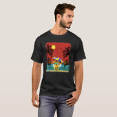 Beach Coconut Tree Retro Graphic Bee Summer T-Shirt (Vorne ganz)