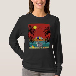 Beach Coconut Tree Retro Graphic Bobcats Summer T-Shirt