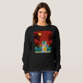 Beach Coconut Tree Retro Graphic Igel Summer Sweatshirt (Vorne ganz)