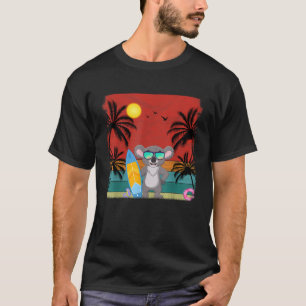 Beach Coconut Tree Retro Graphic Koala Lover T-Shirt