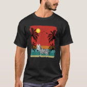 Beach Coconut Tree Retro Graphic Zebra Summer T-Shirt (Vorderseite)