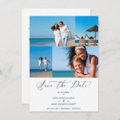 Beach Collage 4 Photos Modern Couple Wedding Save The Date (Vorne/Hinten)