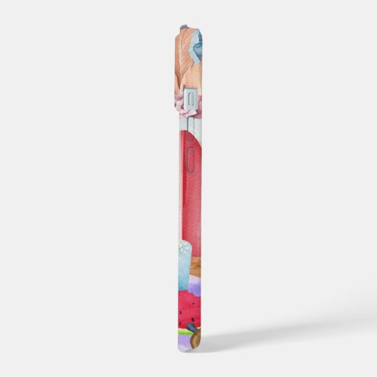 Beach Collage, Ocean & Summer Vibes iPhone 15 Hülle (Linke Seite)