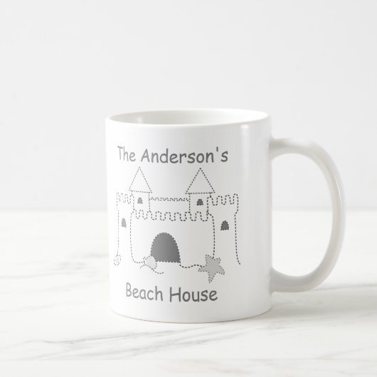 Beach Collection Individuelle Name Sand Castle Kaffeetasse (Rechts)