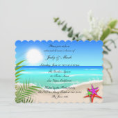 Beach Colorful Starfish Probe Dinner einladen Einladung (Stehend Vorderseite)