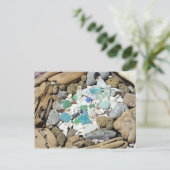 Beach Combers Postkarten Sea Glass Driftwood (Stehend Vorderseite)