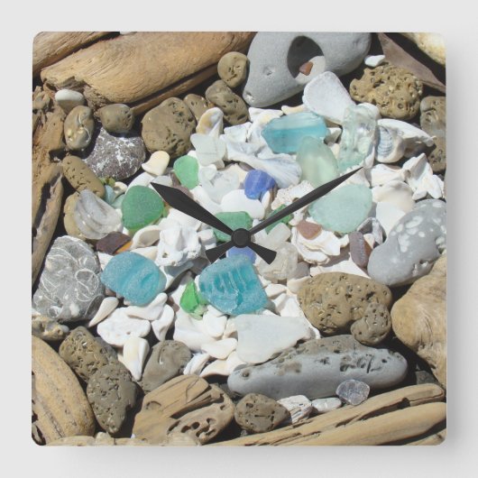 Beach Combers Uhren Felsengänge Sea Glass Geschenk (Vorderseite)