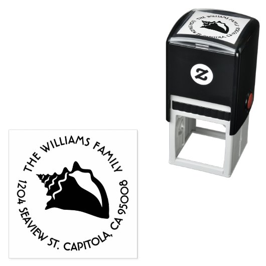 Beach Conch Seashell Rücksendeadresse Permastempel (Beispiel)