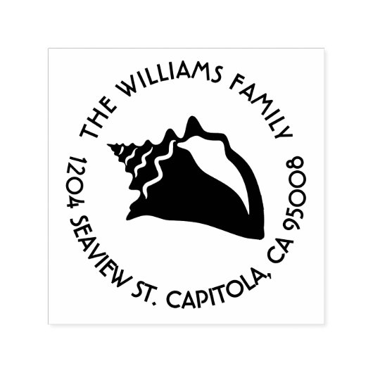 Beach Conch Seashell Rücksendeadresse Permastempel (Design)