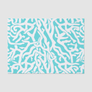 Beach Coral Reef Muster Nautical Blue White Seidenpapier