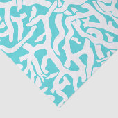 Beach Coral Reef Muster Nautical Blue White Seidenpapier (Ausschnitt)