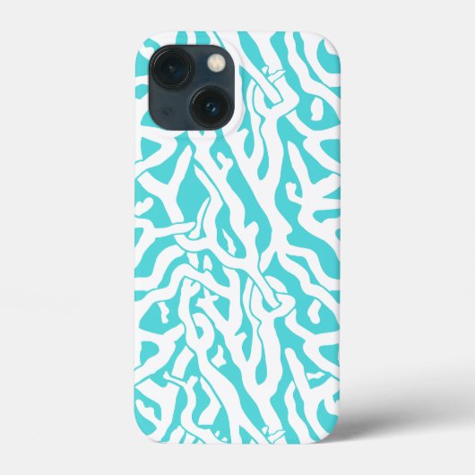 Beach Coral Reef Muster Nautical White Blue Case-Mate iPhone Hülle (Rückseite)