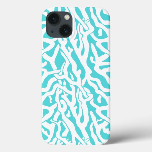 Beach Coral Reef Muster Nautical White Blue Case-Mate iPhone Hülle (Rückseite)