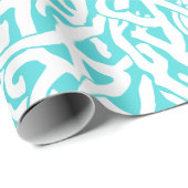 Beach Coral Reef Muster Nautical White Blue Geschenkpapier (Rolleneckpunkt)