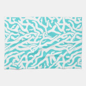 Beach Coral Reef Muster Nautical White Blue Küchentuch (Horizontal)